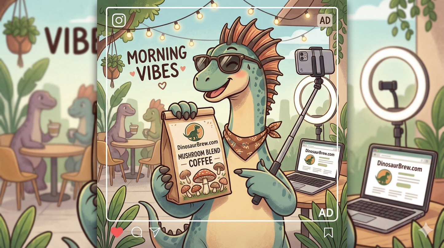 Mushrooms Blend Coffee - Medium Roast - from the Amargasaurus