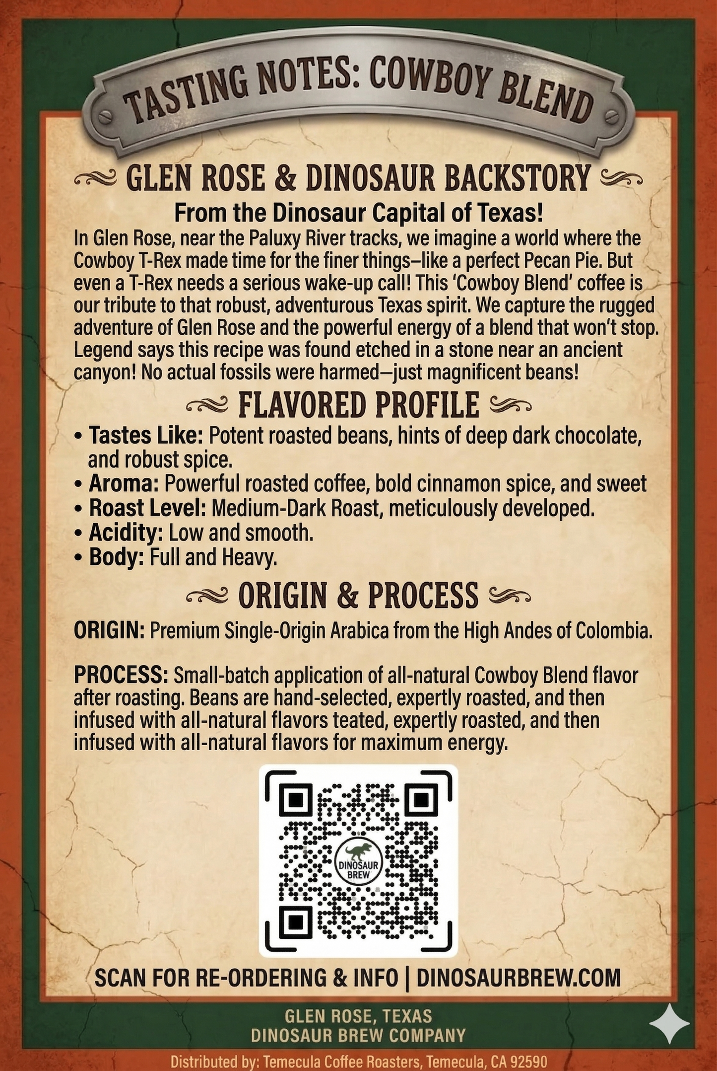 Glen Rose 'Cowboy Blend' Medium & Dark Roast Coffee