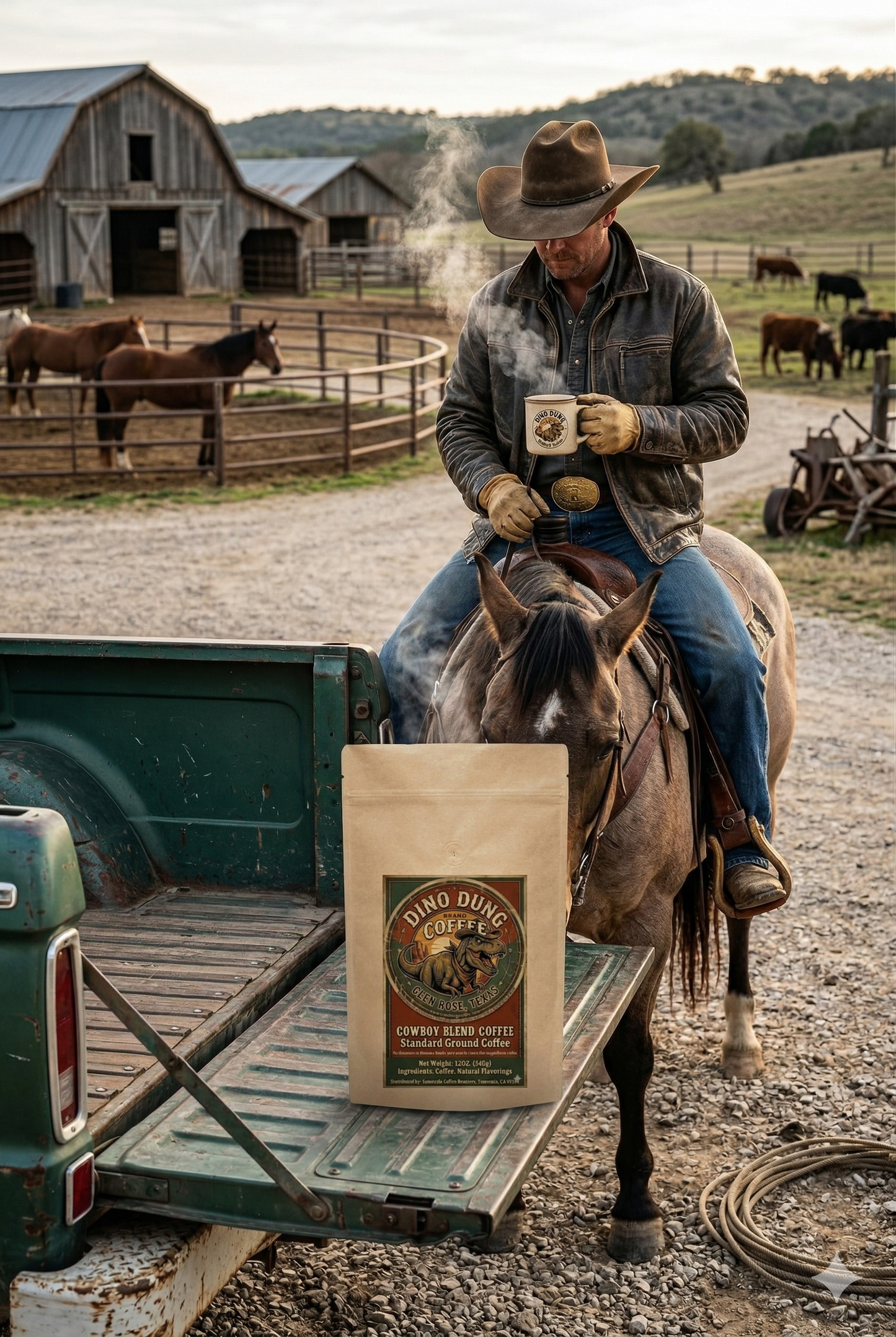 Glen Rose 'Cowboy Blend' Medium & Dark Roast Coffee