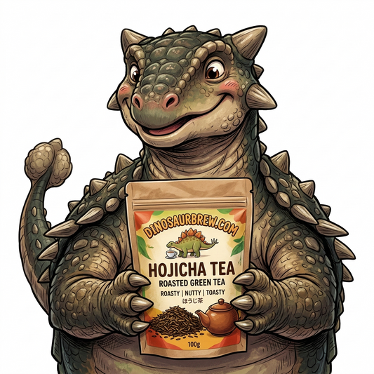 Hojicha Tea from the Ankylosaurus