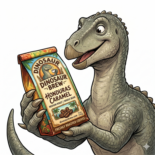 Honduras Caramel Coffee from the Iguanodon