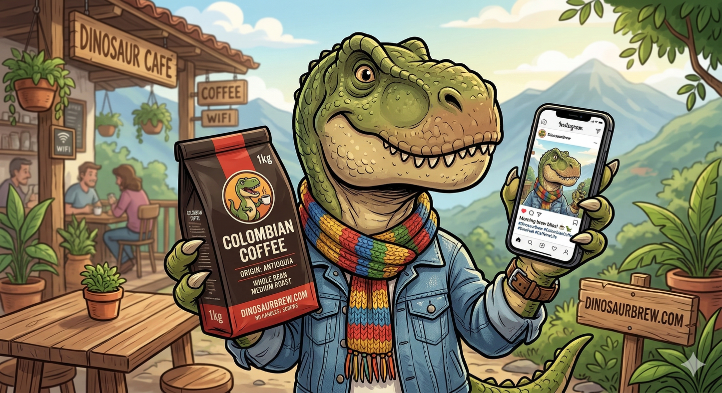 Colombian Coffee from the Megalosaurus