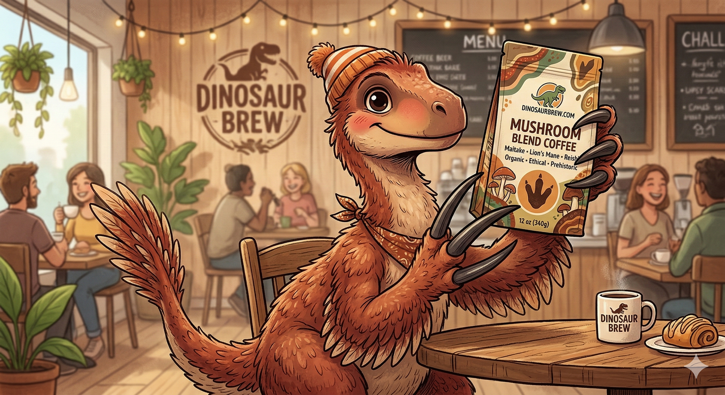 Mushrooms Blend Coffee - Dark Roast - from the Therizinosaurus