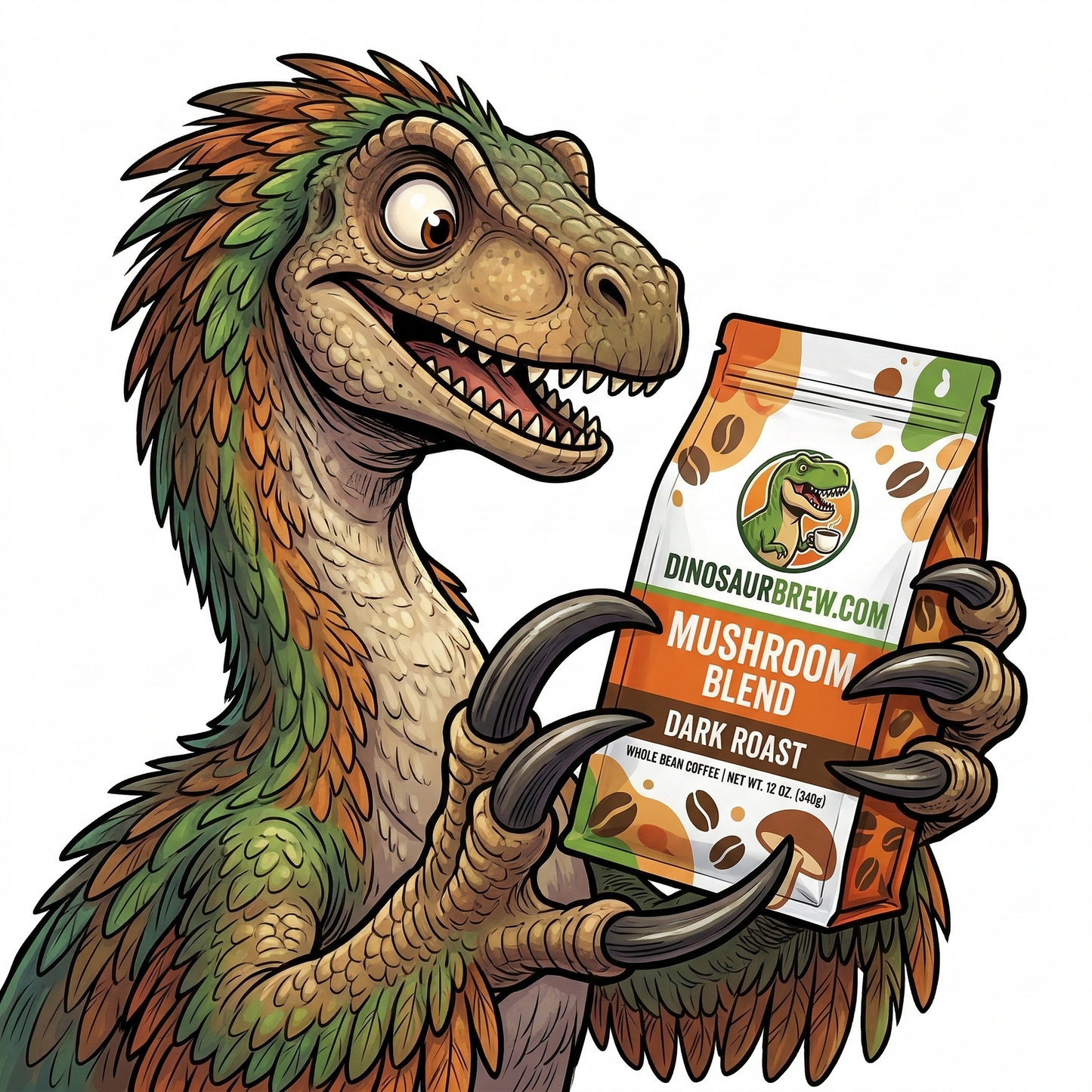 Mushrooms Blend Coffee - Dark Roast - from the Therizinosaurus