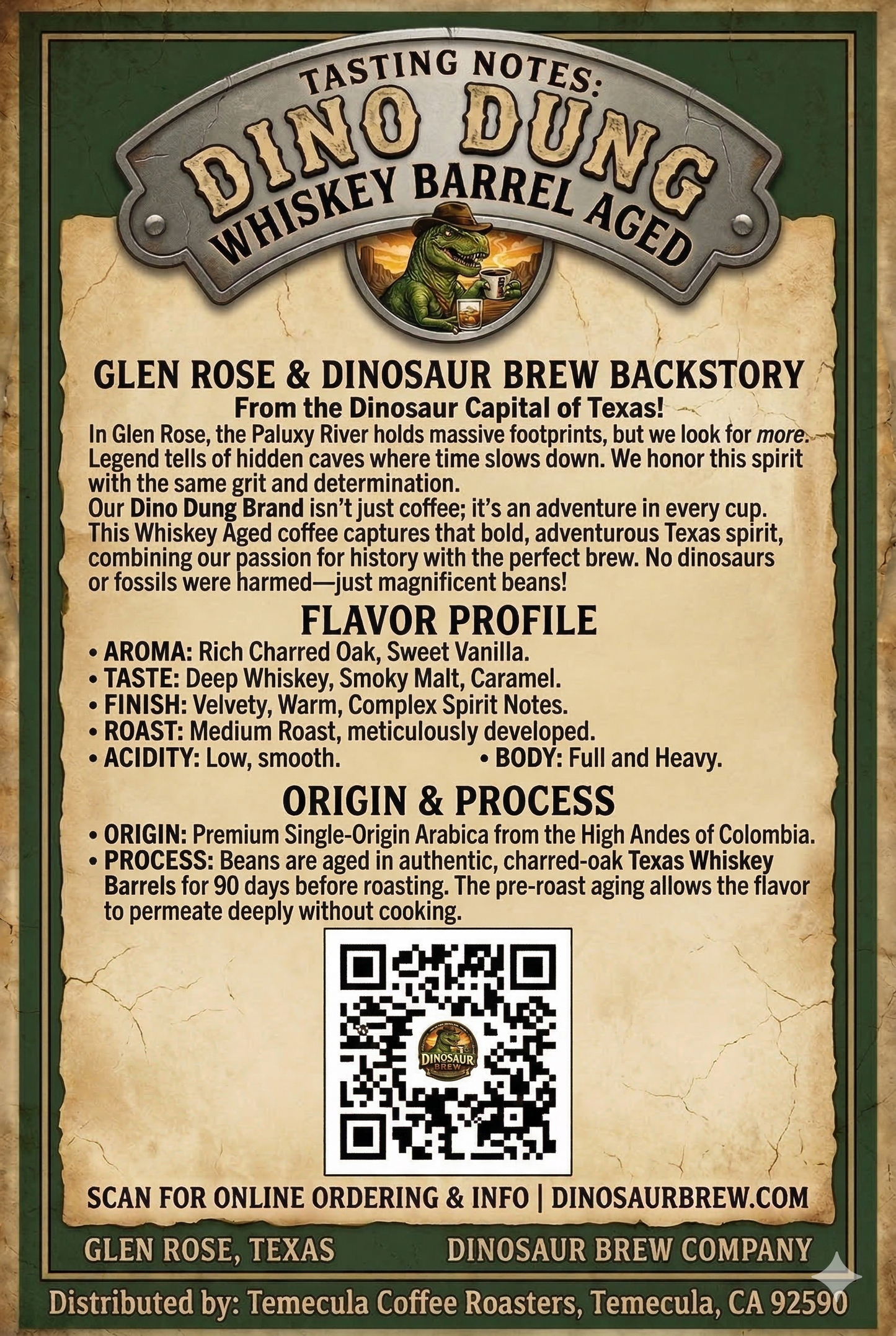 Glen Rose 'Whiskey Barrel Aged' Medium Roast Coffee