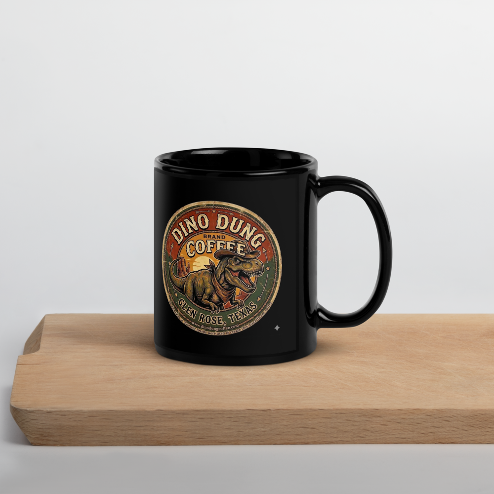 Official Black Glossy Dino Dung Coffee Mug